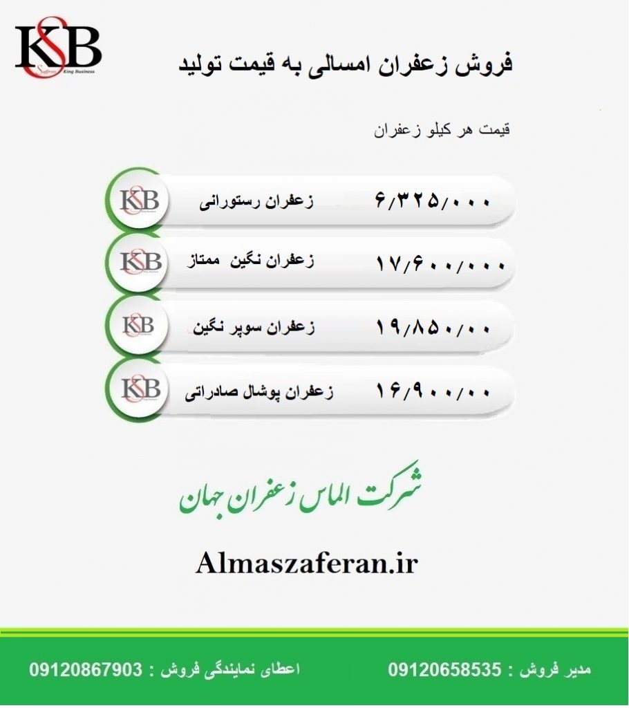 قیمت روز زعفران مثقالی در مشهد